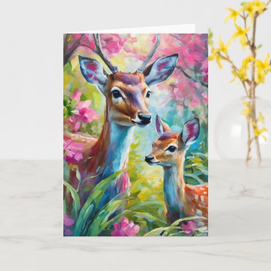 スイートディアーカラフルモダン抽象芸術 カード (黄色い花)