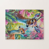 スイートディアーカラフルモダン抽象芸術 ジグソーパズル (横)