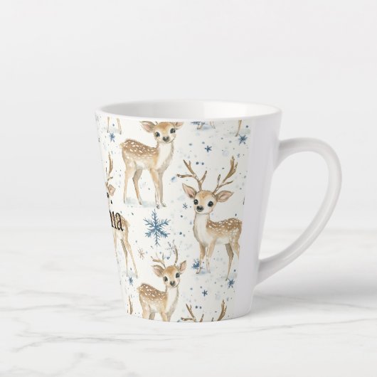 スイートディアーブルークリスマススノーフレークス カフェラテマグ (右)