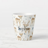 スイートディアーブルークリスマススノーフレークス カフェラテマグ (正面)