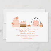 スイートデザートハンドドロッドベリーケーキブライダルシャワー 招待状 (正面)