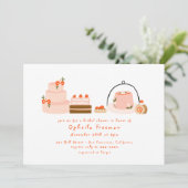 スイートデザートハンドドロッドベリーケーキブライダルシャワー 招待状 (スタンド正面)