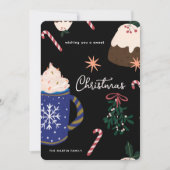 スイートデザート図解入りの、写真付きのホリデーフードクリスマス シーズンカード (正面)