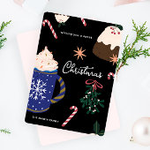 スイートデザート図解入りの、写真付きのホリデーフードクリスマス シーズンカード