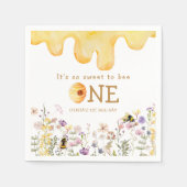 スイートトゥビーワンカワイハニーガールファースト誕生日 スタンダードカクテルナプキン (正面)