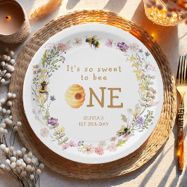 スイートトゥビーワンカワイハニーガールファースト誕生日 ペーパープレート
