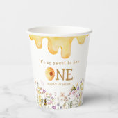 スイートトゥビーワンカワイハニーガールファースト誕生日 紙コップ (裏面)