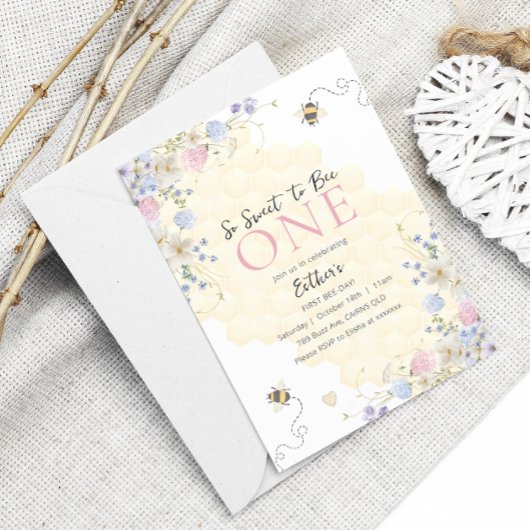 スイートトゥビーワンハニーガールズファースト誕生日 招待状