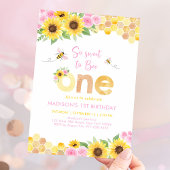 スイートトゥビーワンピンクフローラひまわり誕生日 招待状