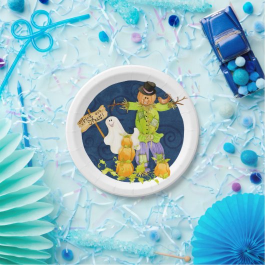 スイートトリックオアトリートハローウィンパーティカボチャ幽霊 ペーパープレート (パーティー)