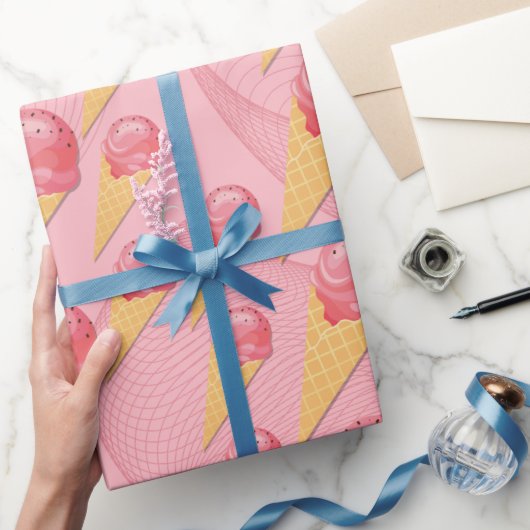 スイートトリートアイスクリームコーンラッピング紙 ラッピングペーパー (ギフト)