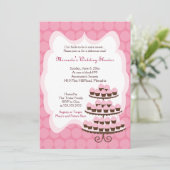 スイートトリートカップケーキブライダルシャワー5 x 7 招待状 (スタンド正面)