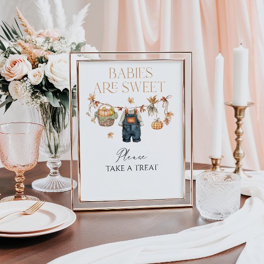 スイートトリートカボチャ素朴秋ベビーシャワー ポスター
