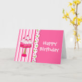 スイートトリートガール誕生日グリーティングカード カード (黄色い花)