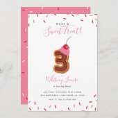 スイートトリートサード誕生日 招待状 (正面/裏面)