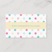 スイートトリートパーティーカラフルおもしろいドットパタカスタムーン 名刺 (裏面)