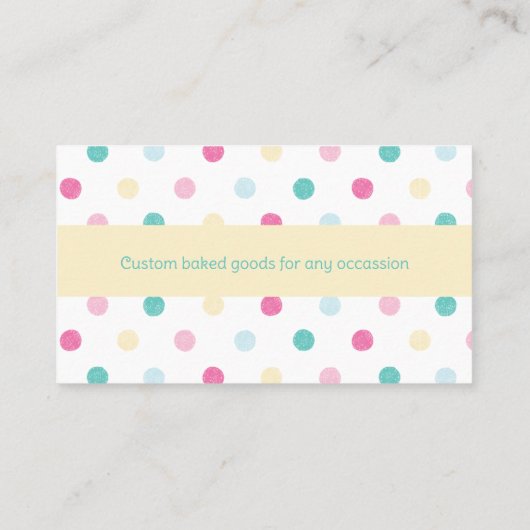 スイートトリートパーティーカラフルおもしろいドットパタカスタムーン 名刺 (裏面)