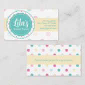 スイートトリートパーティーカラフルおもしろいドットパタカスタムーン 名刺 (正面/裏面)