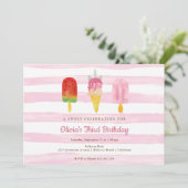 スイートトリートピンクガールズバースデーパーティー 招待状 (スタンド正面)
