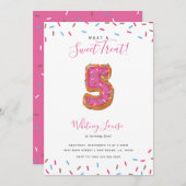スイートトリートフィフス誕生日 招待状 (正面/裏面)