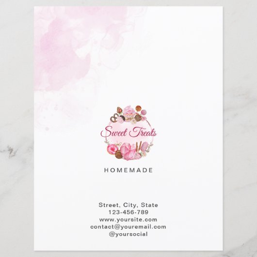 スイートトリートベーカリー価格表 (裏面)