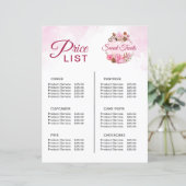 スイートトリートベーカリー価格表 (スタンド正面)