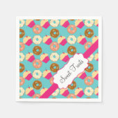 スイートトリートメント、ドーナツ&カップケーキ スタンダードカクテルナプキン (正面)