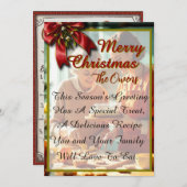 スイートトリートレシピクリスマスグリーティング シーズンカード (正面/裏面)