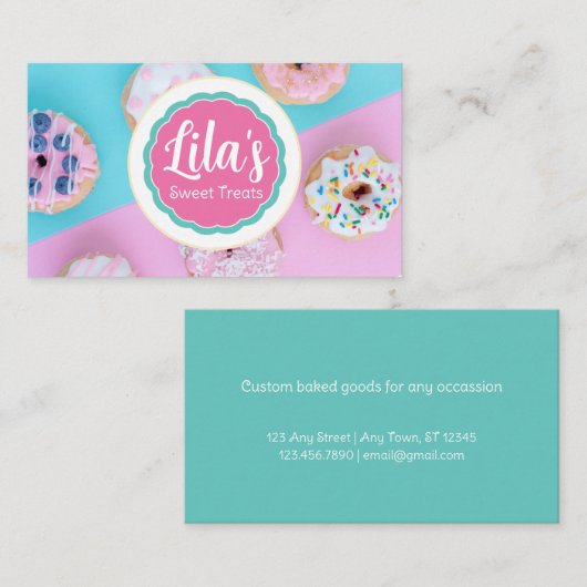 スイートトリート焼いたグッズのロゴフォトカスタム 名刺 (正面/裏面)