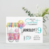 スイートトリート誕生日招待状 招待状 (スタンド正面)