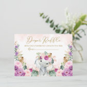 スイートトロピカルボホエレファントベビーおむつラッフル エンクロージャーカード (スタンド正面)