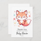 スイートドリーミーキツネベビーシャワー サンキューカード (正面/裏面)