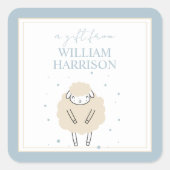 スイートドリームカウントシープベビーギフト スクエアシール (正面)