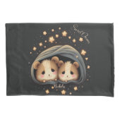 スイートドリームカワイイデザインハムスターパーソナライズされた名 枕カバー (正面)