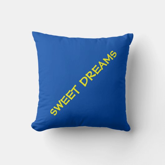 スイートドリームコバルトブルーイエローカスタマイズ クッション (正面)