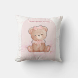 スイートドリームズテディベアプリント | ベビーガール子供部屋 クッション
