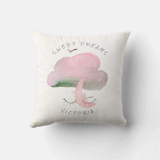 スイートドリームズピンククラウド&ムーン子供部屋 クッション (裏面)