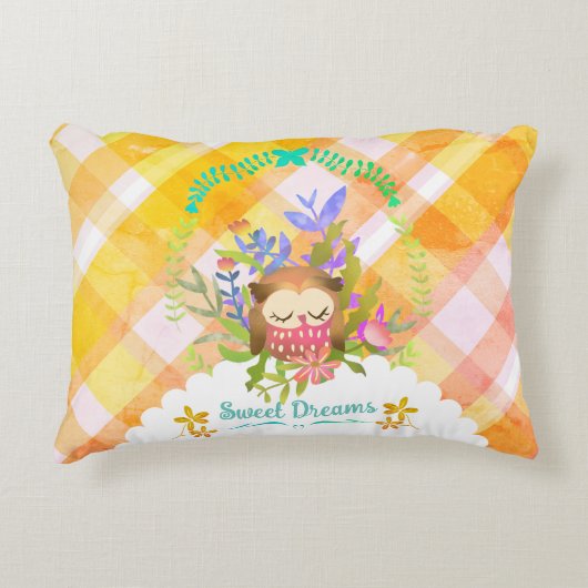 スイートドリームズフクロウベビーブランケット アクセントクッション (正面)