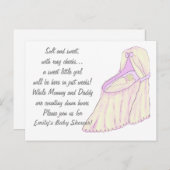 スイートドリームズベビーガールベビーシャワー招待状 インビテーションポストカード (正面/裏面)