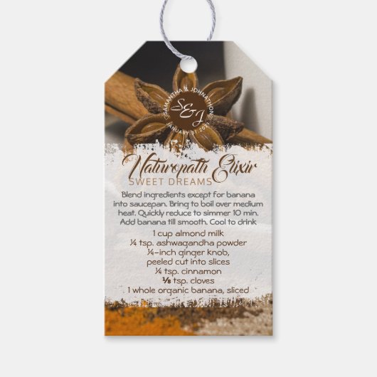 スイートドリームズモノグラムレシピギフトラベル ギフトタグ (正面)
