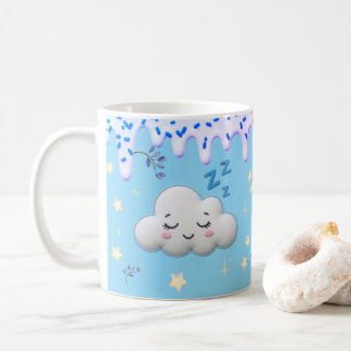 スイートドリームズ かわいい眠れる雲とブルーベリー マグ