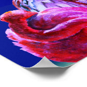 スイートドリームトロピカルフラミンゴスとピンクの満月 ポスター (角)