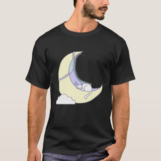スイートドリームフェリネ:ミニマリスト猫の睡眠 Tシャツ