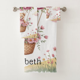 スイートドリームベビーガールシャワーギフト バスタオルセット
