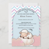 スイートドリームリトルラムカワイイかわいいベビーシャワー 招待状 (正面)