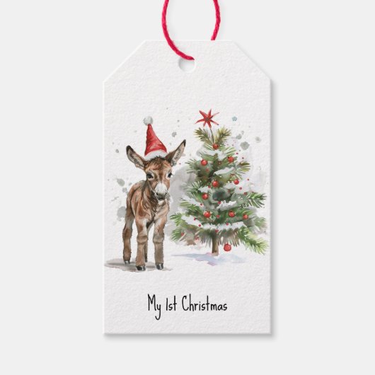 スイートドンキーのファーストクリスマス、カスタム ギフトタグ (正面)