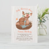 スイートドーとママ鹿ベビーシャワー招待状 招待状 (スタンド正面)