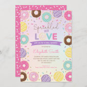 スイートドーナカラフルッツガールベビースプリンクル 招待状 (正面/裏面)