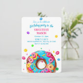 スイートドーナツの誕生日招待状 招待状 (スタンド正面)