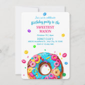 スイートドーナツの誕生日招待状 招待状 (正面)